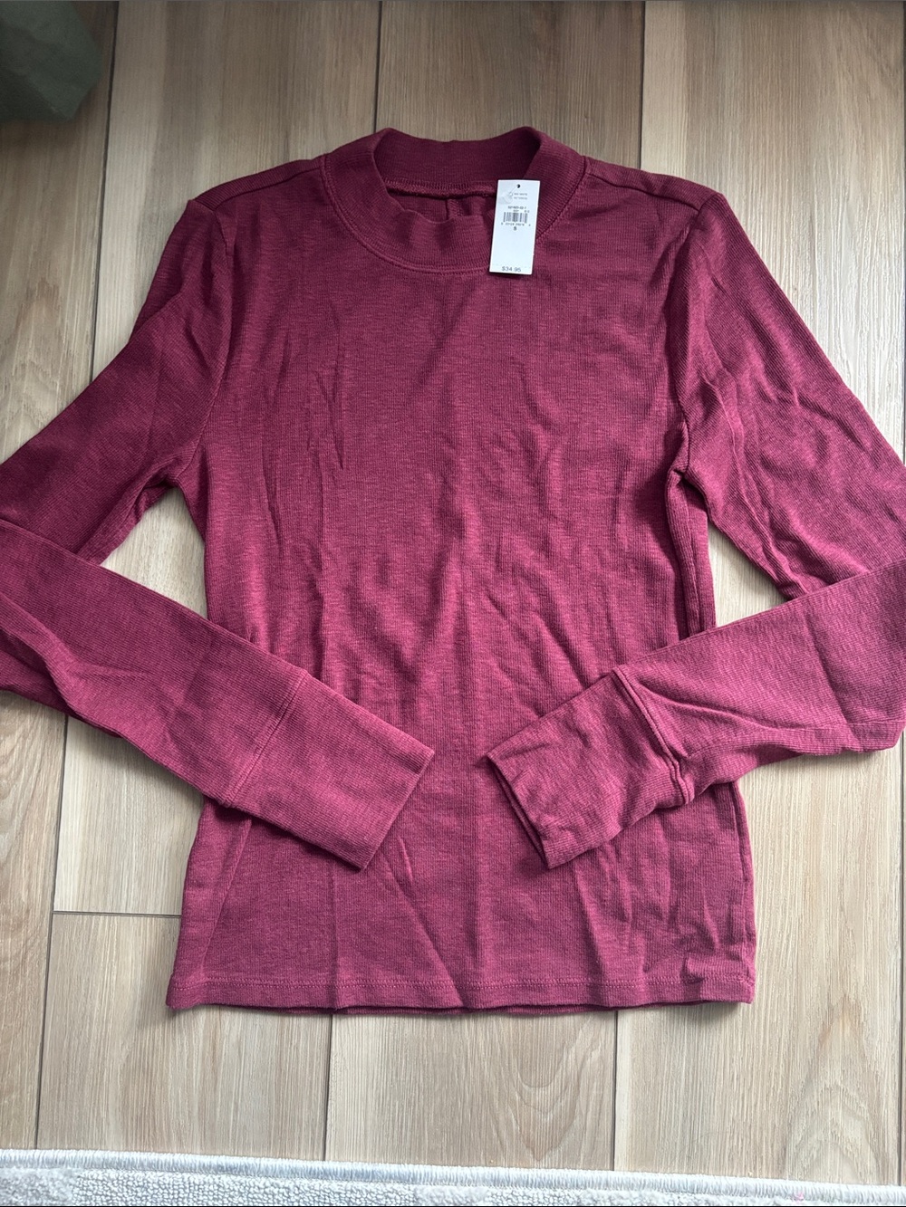 GAP Long Sleeve Crewneck Top - Rose